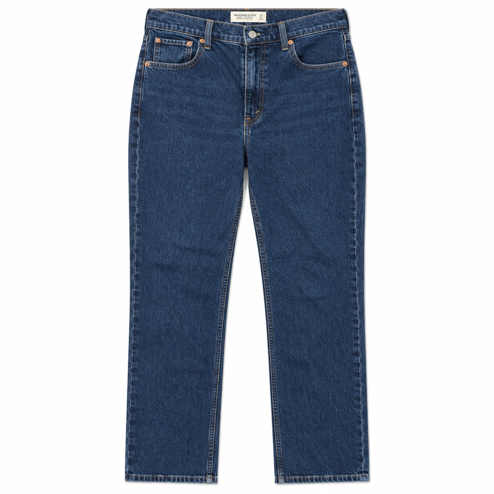Abercrombie & Fitch Ultra High Rise Ankle Straight Jeans Womens 27L Blue Denim